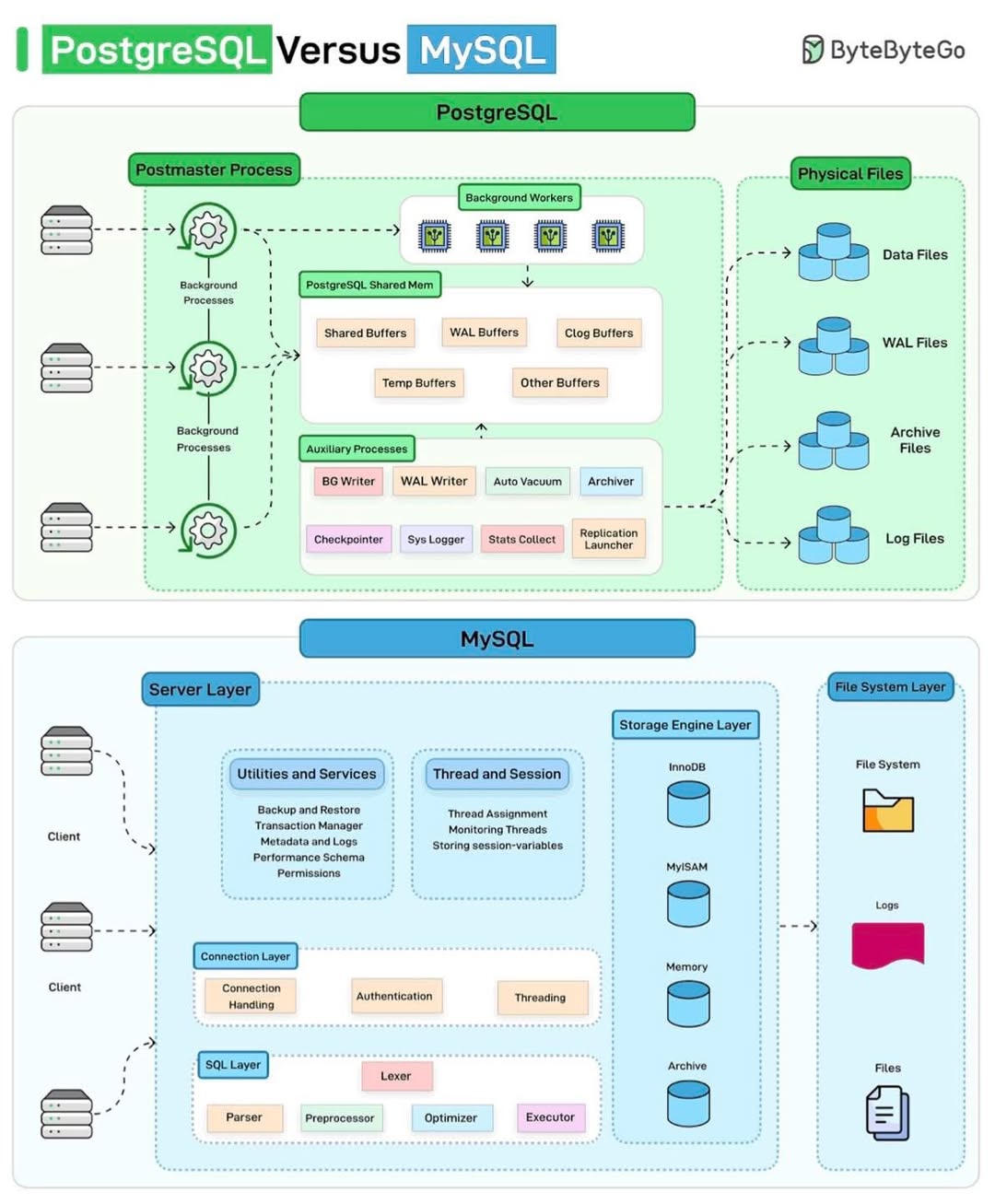 PostgreSQL / MySQL 인포그래픽