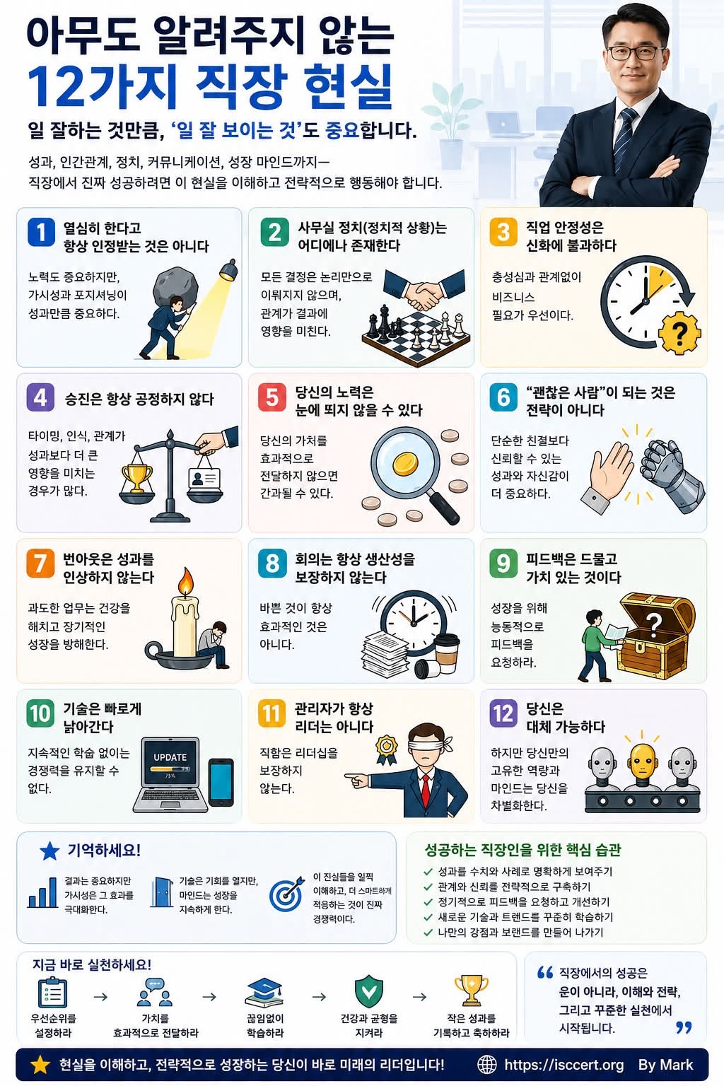 아무도 알려주지 않는 직장의 12가지 현실 인포그래픽
