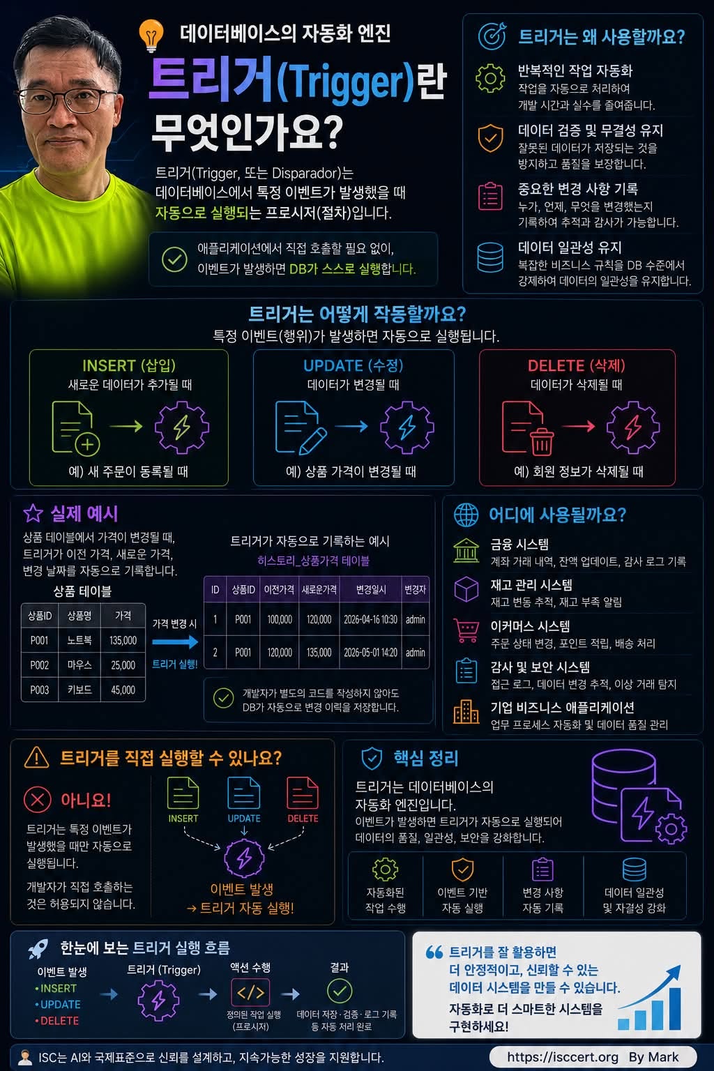 데이터베이스 Trigger(트리거)란 무엇일까요? 인포그래픽